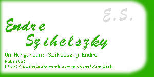 endre szihelszky business card